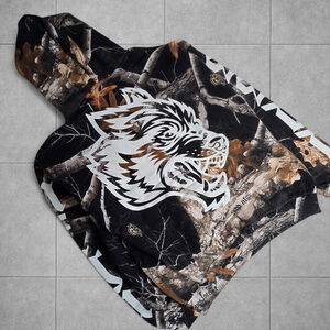 Darc Sport Respect the Wolves Pierce Hoodie in Darc Woodland Camo